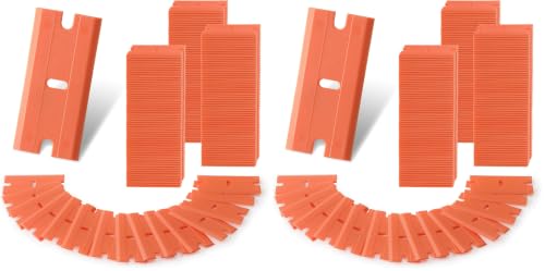WORKPRO 400 Pack Plastic Razor Blades, Double Edge Scraper Refills - size: 1.5" x 0.7" (Pack of 2)