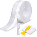 Weather Stripping Door Seal, Clear Silicone Door Weather Stripping Door Seal Strip for Door Frame 16.4FT Self Adhesive 25mm Seal Tape for Doors and Windows, Seals 0-15mm Gaps