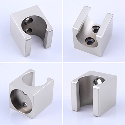 Angle Simple Shower Head Holder for Wall, Solid Brass, Brushed Nickel - color: Brushed Nickel
