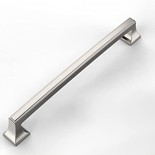 Amerdeco 10 Pack Brushed Satin Nickel Cabinet Pulls 7.5 Inch(192mm) Hole Center Cabinet Hardware Kitchen Cabinet Handles for Bathroom Drawer Pulls Dresser Pulls ZH0010 - color: Brushed Satin Nickel, size: 7.5"/192MM Hole Center