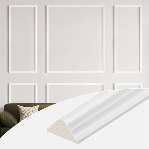 SMARTSTANDARD Precut Wall Molding Kit, Ready to Assemble, 6 Frames, Style2 - color: White: 6 Frames, Style2