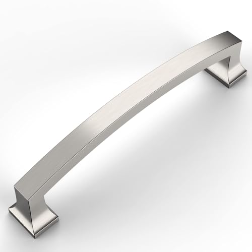 Amerdeco 10 Pack Brushed Satin Nickel Cabinet Pulls 6.3" - color: Brushed Satin Nickel, size: 6.3" hole center