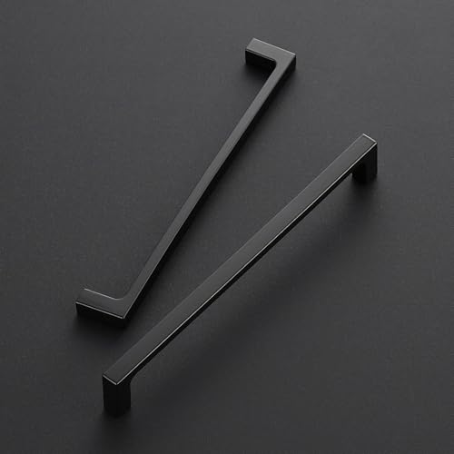 Ravinte Matte Black Square & Solid Cabinet Handles,7-1/2 Inch,30 Pack | Zinc Alloy, Flat Black Finish, Screws Included,Drawer Pulls, Cabinet Hardware for Kitchen & Drawer - size: 7-1/2 Inch Hole Center