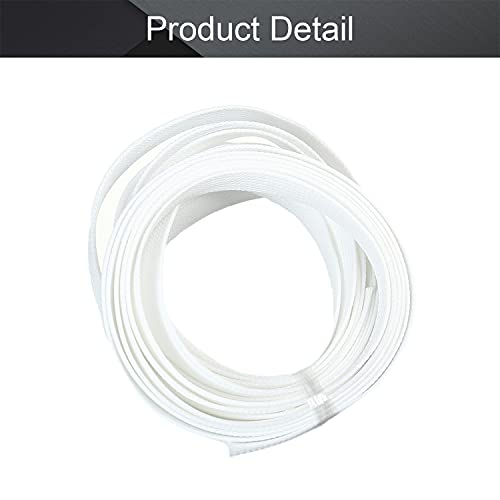 Othmro 16.4ft Length PET Flexible Expandable Braided Cable Sleeves 0.62inch Width Wire Loom Sleeving and Organizers Flexible Wire Mesh Sleeves for TV Audio PC Cords from Pets Chewing White
