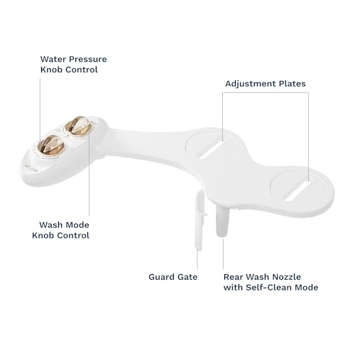 LUXE Bidet NEO 120 - Bidet Attachment for Toilet Seat, Gold - color: Gold