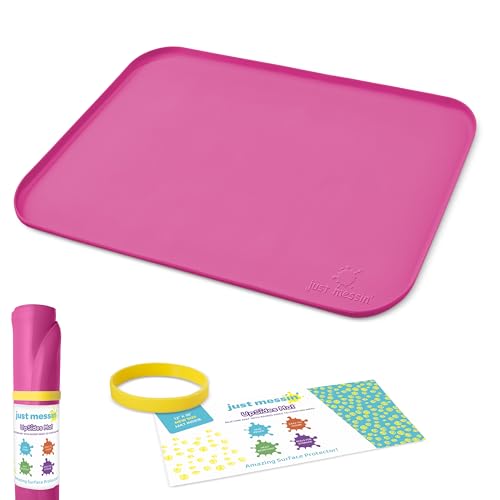 Just Messin’ Silicone Arts and Crafts Mat for Kids, 12"x 18", Pink - color: Pink, size: 12" x 18"