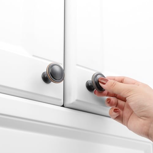 KOOFIZO 30 Pack Oil Rubbed Bronze Cabinet Knobs Pull Round Single Hole 1960 - color: Oil Rubbed Bronze, size: Knob 1 - 30Pcs, style: Round