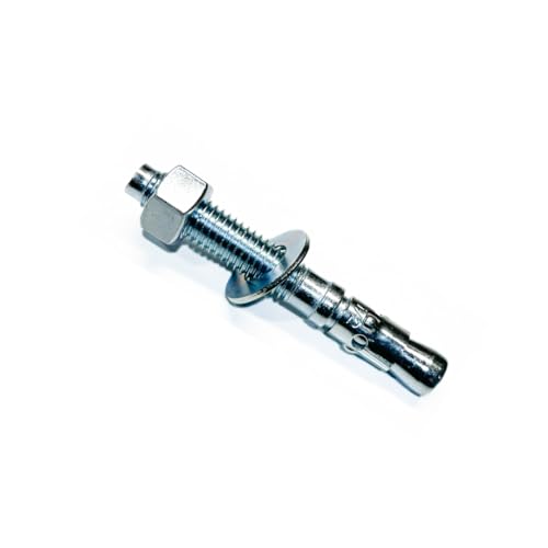MIGHTY FASTENERS Zinc-Plated Steel Wedge Anchors, 1/2" X 4-1/2" - Heavy-Duty Mounting Bolts for Concrete - 50 Pack - size: 1/2" X 4-1/2"