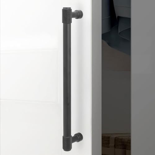 10 Pack 7.5 inch(192mm) Matte Black Kitchen Cabinet Handles Knurled Cabinet Pulls Black Drawer Pulls Kitchen Cabinet Hardware Dresser Handles - color: Matte Black, size: 7-1/2" Hole Center