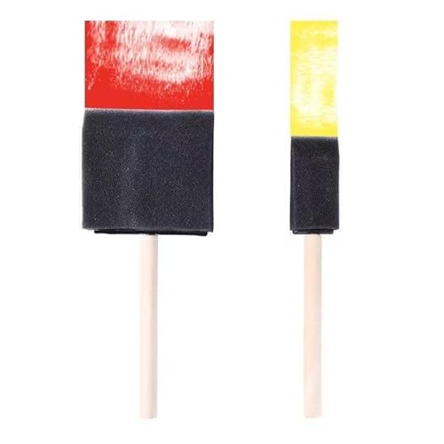 100 Pcs Foam Paint Brushes, 1”and 2”Foam Brush with Wood Handle, Black - color: Black, size: 1",2"