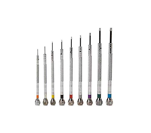 New 9 pcs Precision Watch Flat Blade Slotted Screwdriver Set Watchmakers Tools