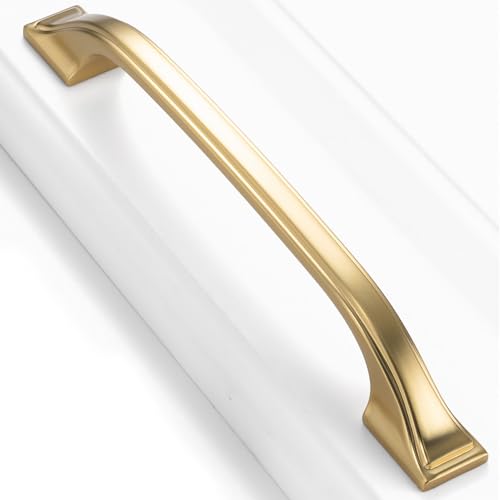 Brushed Gold Cabinet Pulls 5 Inch Gold Drawer Pulls 10 Pack 8222 - color: Brushed Gold, size: 5 Inches, style: 10 Pack Arch Pull