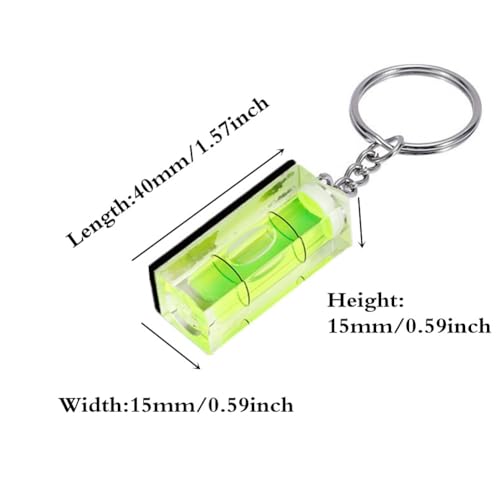 2Pcs Magnetic Bubble Levels 15x15x40mm Key Ring Style Magnet Square Bubble Spirit Level Small Tool Leveling Kits Magnetism - color: Magnetic