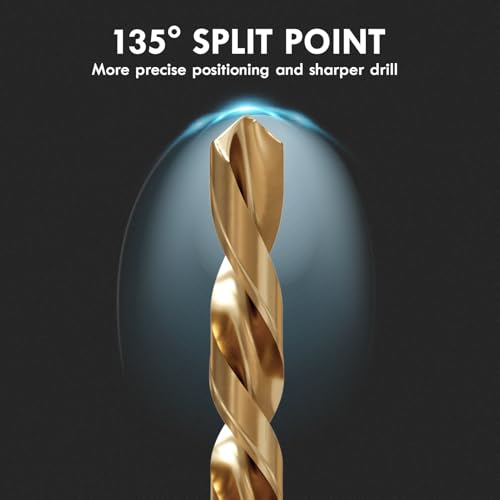 29Pcs(1/16"-1/2") Cobalt Left Hand Drill Bit Set Jobber Length - size: 29pcs Left Hand, 1/16"-1/2"