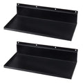 2 Pack 17×8 Inch Metal Slatwall Shelves, Black - style: 2 Pack Black