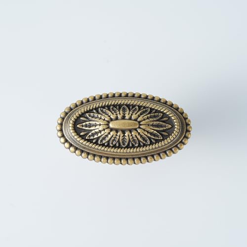 5 Pack | Cabinet Knobs | Solid Brass | 1-3/4 Inch Diameter | Brushed Antique Brass |Classic Cabinet Knobs for Furniture Kitchen ＆ Bathroon Fixture - size: 1-3/4 Inch Knob