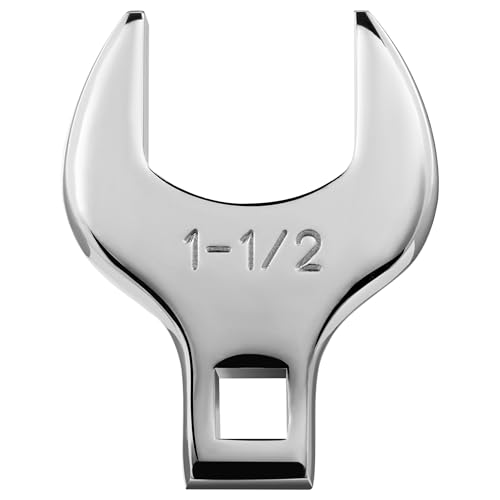 1/2'' Full Polish Drive Jumbo Crowfoot Wrench, Open End Wrench, SAE, 1-1/2'', CR-V Steel, Tools for Mechanics Maintenance or Repairs, Access Fasteners in Tight Spaces Work Hard-To-Reach Areas - size: SAE-1-1/2''