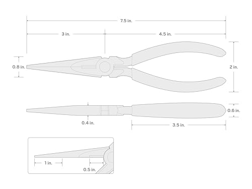 TEKTON 7 Inch Serrated Jaw Long Nose Pliers | PGF10007 - color: Serrated Jaw, size: 7 Inch Straight