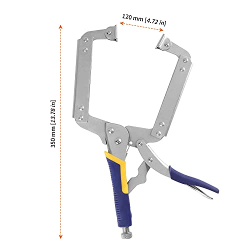 HOZEON 3 PCS 14 Inch C Clamp Locking Pliers, Heavy Duty Welding C Clamp Pliers with Swivel Pads, Vise Grip Locking Pliers Face Clamps for Woodworking, Welding, Building - size: 3 PCS 14 In