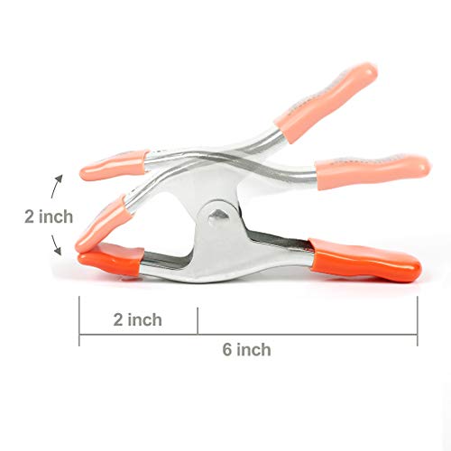 PONY 6-Pack 6" Heavy Duty Spring Clamp Set, Squeezed Metal Spring Clip
