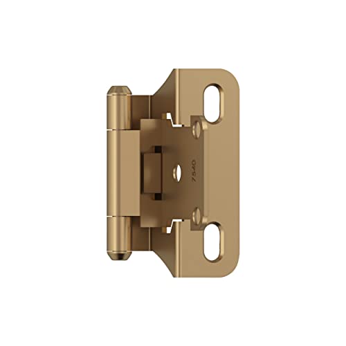 Amerock 1 Pair 1/4" Overlay Champagne Bronze Partial Wrap Cabinet Hinge - color: Champagne Bronze, size: 1/4 Inch (6 mm) Overlay