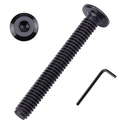 M5-0.8 x 40mm (50 pcs) Black Hex Socket Head Cap Screws, 304 Stainless Steel 18/8, Furniture Bolts, Connector Screws for Furniture, Black Oxide Finish, Full Thread, Hex Spanner Wrench Included - size: M5-0.8 x 40mm