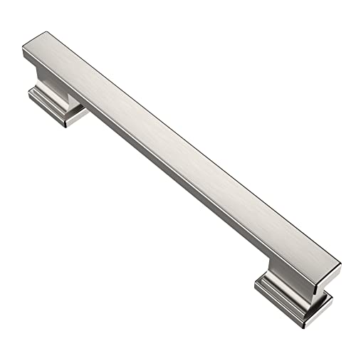 Alzassbg Brushed Satin Nickel Cabinet Pulls and Handles 10 Pack, AL3061SN - color: Brushed Satin Nickel, size: 5" Hole Center