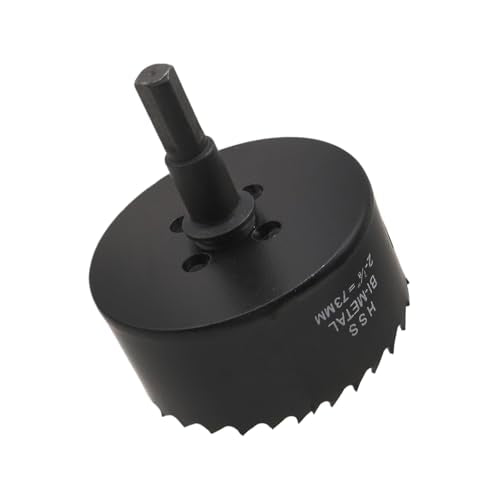 2-7/8 Inch 73mm Hole Saw Hole Cutter with Shank Drill Bit Adapter for Drilling Hole in Thin Metal Plastic and Wood - color: black, size: 2-7/8"