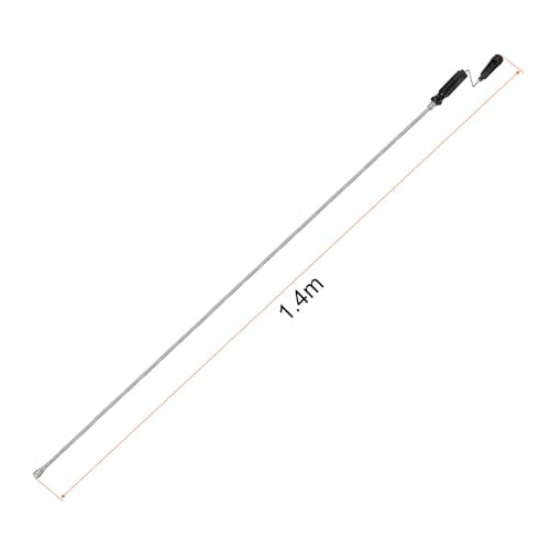 HARFINGTON Drain Augers 5ft Stainless Steel Hair Drain Cleaner Tool Black - color: Black, size: 1.4m