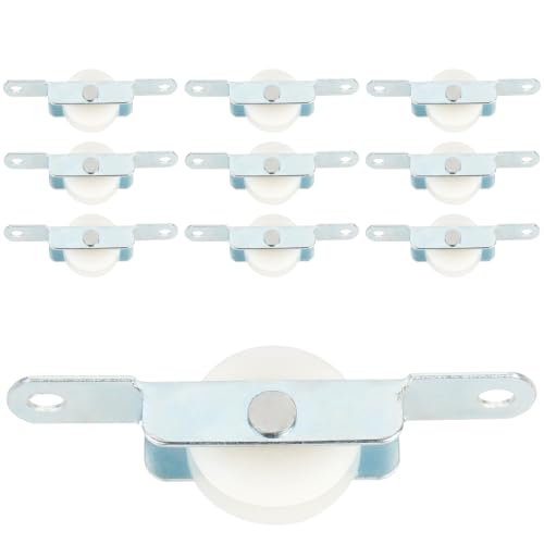 10 pack Sliding Door Rollers, 22mm Nylon Pulley Wheels Replacement for Screen Door, Patio Door, Wardrobe & Closet, Silent Smooth Glide, Heavy Duty Furniture Rollers with Steel Shell