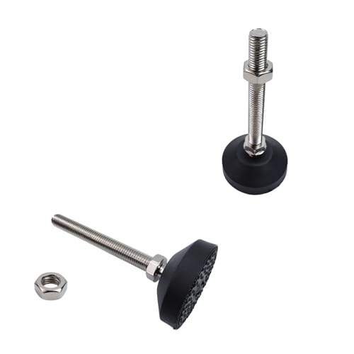 M12 Leveling Feet 880 Lb Capacity, 4.84-Inch Height, 2.28-Inch Base, 4Pcs - color: Black, size: D60xM12xH100mm