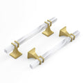 10 Pack 5 Inch White Marble Cabinet Pulls, Gold Marble Grain and Gold Handles, Kitchen Cabinet Hardware - color: White Marble & Matte Gold, size: 5 inch (128mm) Hole Center Pull