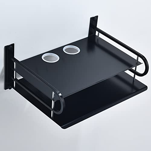 2-Tier Metal Floating Wall Shelves for AV TV Box Console, 12x9.8 Inch - color: 2 Layers-large-1pcs