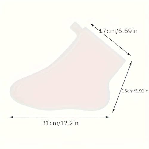 400 Pcs Disposable Moisturizing Foot Covers, Ribbed Anti-Slip Design with Stickers for Secure Fit, Plastic Foot Bags for Moisturizing, Hydration, Home Use, Spa, Pedicure, Trial Shoe, Paraffin Wax Bags