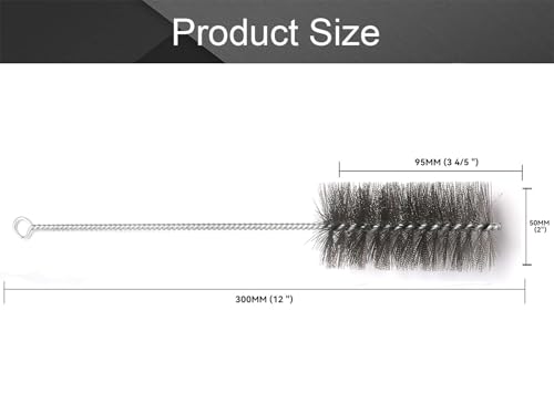 12 Inch Pipe Cleaning Brush Set with Stainless Steel Bristles, Steel Wire Tube Brush Kit for Auto Parts Polishing, Machining, Bottles, Tubes, Etc.（50mm-4pcs） - color: 4PCS, size: 2"(50MM)-4PCS