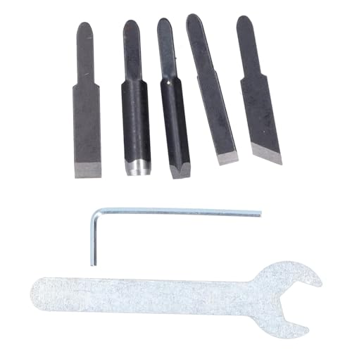 Jadeshay Electric Carving Chisel Tool Woodworking Set with 5 Knives and Flexible Rubber Shaft for Drills and Grinders