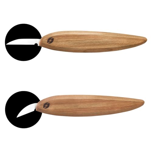 Flexcut Pro Series Wood Carving Tools, 1 Inch Chip Knife & 1-3/8 Inch Detail Knife with Smaller Ergonomic Handles (FP100)