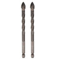 HARFINGTON 2pcs Titanium Coated Masonry Drill Bit, 10mm Concrete Drill Bits Ceramic Tile Drill Bit with 1/4" Hex Shank for Ceramic Tile Marble Mirror Glass Concrete Brick Plastic Wood - size: 10mm x 120mm