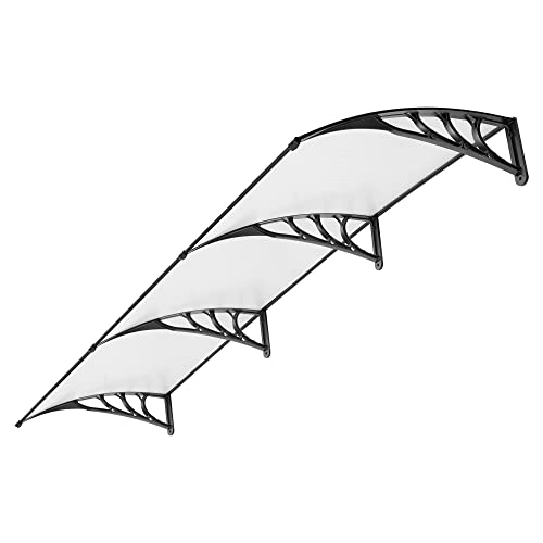 VIVOHOME Polycarbonate Window Door Awning Transparent 38 Inch x 115 Inch - color: Transparent, size: 38 Inch x 115 Inch