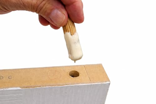 Birch Dowel Pins 1/4" x 1-1/8", Fluted Wood Dowels, 200 Pack Tech Team