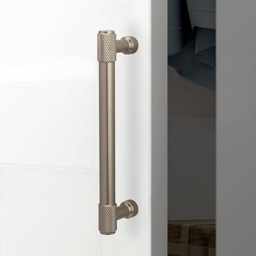 10 Pack 5 inch Champagne Bronze Kitchen Cabinet Handles Knurled Cabinet Pulls Gold Drawer Pulls Kitchen Cabinet Hardware Dresser Handles - color: Champagne Bronze, size: 5" Hole Center