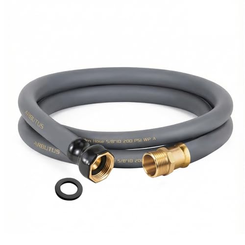 Garden Hose 5/8"x 10ft Brass Rubber Heavy Duty Water Hose 600 PSI Grey - color: Gray, size: 10FT