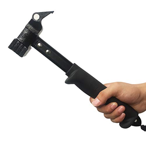 Heavy Duty Tent Stake Peg Hammer & Puller 2 in 1 Tool, Portable Camping Mallet with Non-Slip Rubber Handle, Steel Tent Stakes Remover for Outdoor Camping Hiking Backpacking