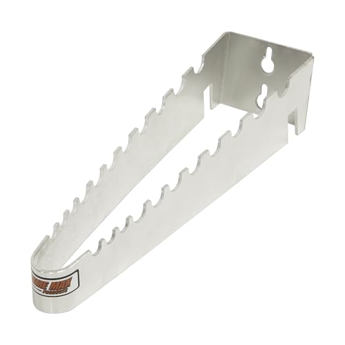 Extreme Max 5001.6712 T-Handle Wrench Holder – Wall-Mount Aluminum Rack for 9 T-Handle Wrenches in Garage, Shop & Enclosed Race Trailers – Silver - color: Silver