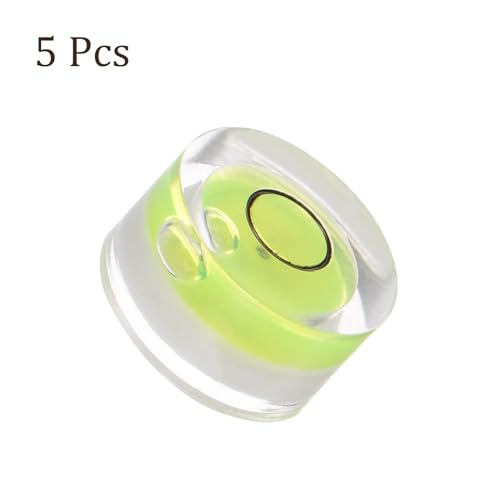 5pcs Small Circular Bubble Spirit Levels - [13mm Diameter 7mm Thickness] Mini Round RV Level Leveling Tools for Travel Trailer Turntable Camera, Lime - color: Lime, size: 13mm x 7mm