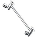 BRIGHT SHOWERS Brass Shower Head Extension Arm for Rain and Handheld Shower Head, 10 Inch Universal Shower Arm Extender, Height & Angle Adjustable, Chrome - color: Chrome, style: 10 Inch