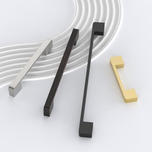 Matte Black Cabinet Pulls and Handles, 6.3 Inch, 10 Pack - color: Matte Black, size: 6.3"/160MM Hole Center