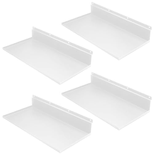 4 Pack 17 x 8 Inch Slatwall Shelves, White - style: 4 Pack White
