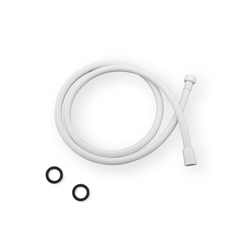 59 Inches White PVC Shower Hose Replacement For Cleaning - color: White, size: 59 In