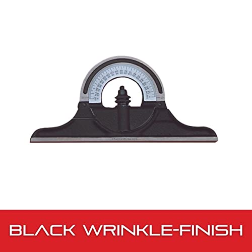 Starrett Protractor Head, for Combination Squares - color: Black Wrinkle-Chrome